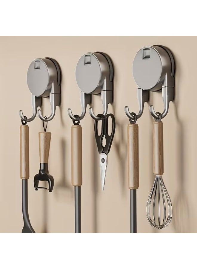 إيروريكس 3 خطافات شفط – تثبيت قوي بدون حفر للتخزين السلس، مثالية للاستخدام في المطبخ والحمام، خطافات حائط موفرة للمساحة - Image 5