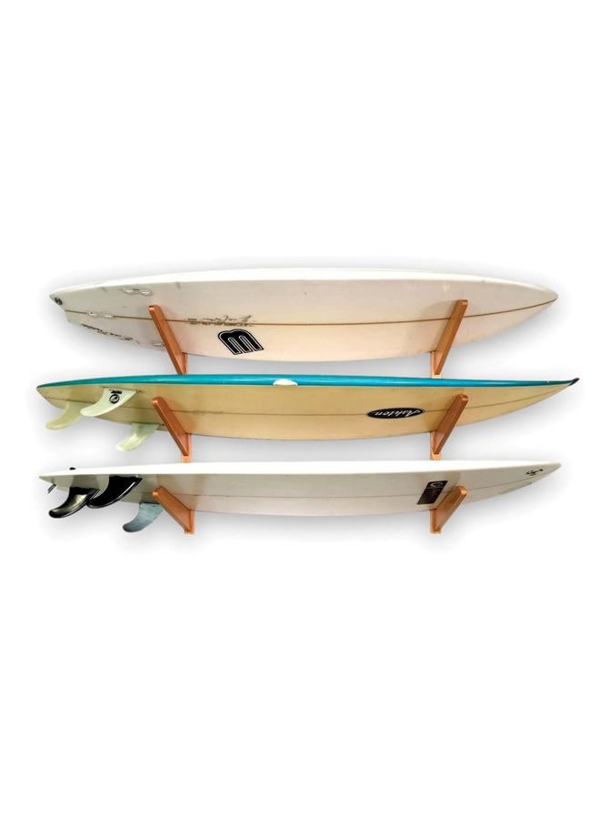 StoreYourBoard Timber Surfboard Wall Rack, Holds 3 Surfboards, Wood Home Storage Mount System, Garage Hanging Organizer Natural - Image 4