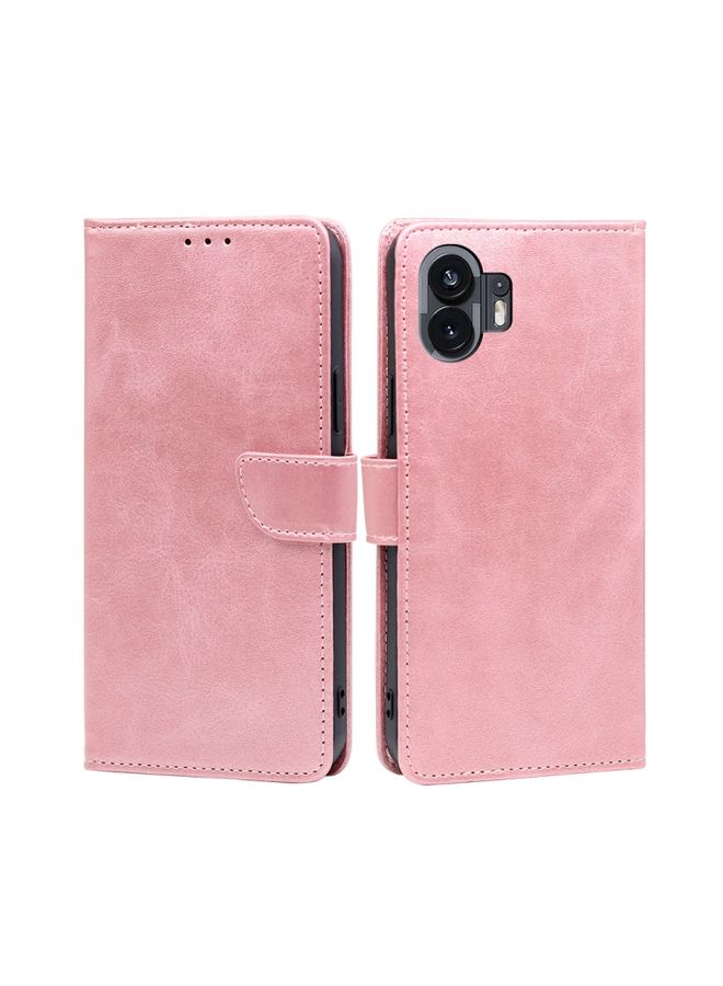 Case Cover For Nothing Phone 2 Calf Texture Buckle Flip Leather Phone Case Rose Gold