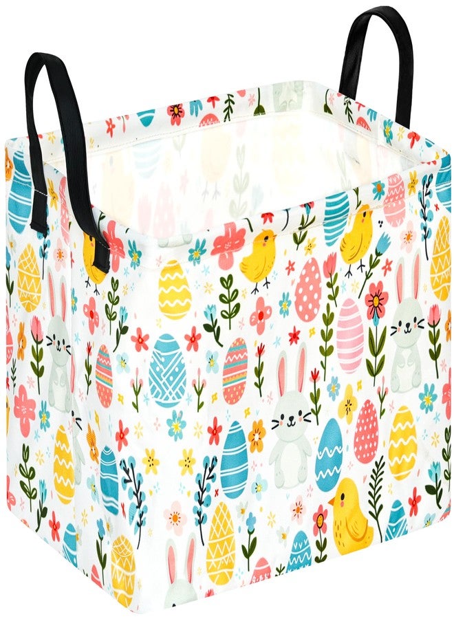 KUNRO Easter Eggs Basket Gift Storage Basket Rectangle Storage Bin Organizer for Home Nursery Hamper Bedroom Laundry Hamper Shelf Baskets. - Image 1