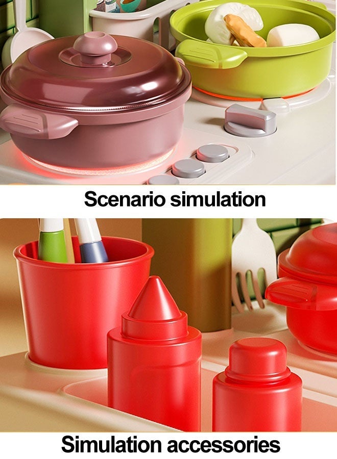 Kitchen Playset, Kid Play Kitchen Toy,Lightweight Pretend Toddler Kitchen Playset for Girls Boys ,Mini Kitchen Set for Real Cooking,Separable Design Kids Pretend Kitchen Toys with Food,Knife and Pot, Role Play Cookware Indoor DIY Toy Set, Play House Toys Set,Mini Kitchen Playset Toy For 3 4 5 6 Years Old - Image 5