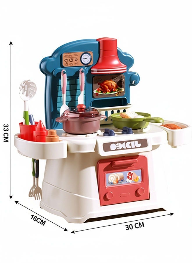 Kitchen Playset, Kid Play Kitchen Toy,Lightweight Pretend Toddler Kitchen Playset for Girls Boys ,Mini Kitchen Set for Real Cooking,Separable Design Kids Pretend Kitchen Toys with Food,Knife and Pot, Role Play Cookware Indoor DIY Toy Set, Play House Toys Set,Mini Kitchen Playset Toy For 3 4 5 6 Years Old - Image 2