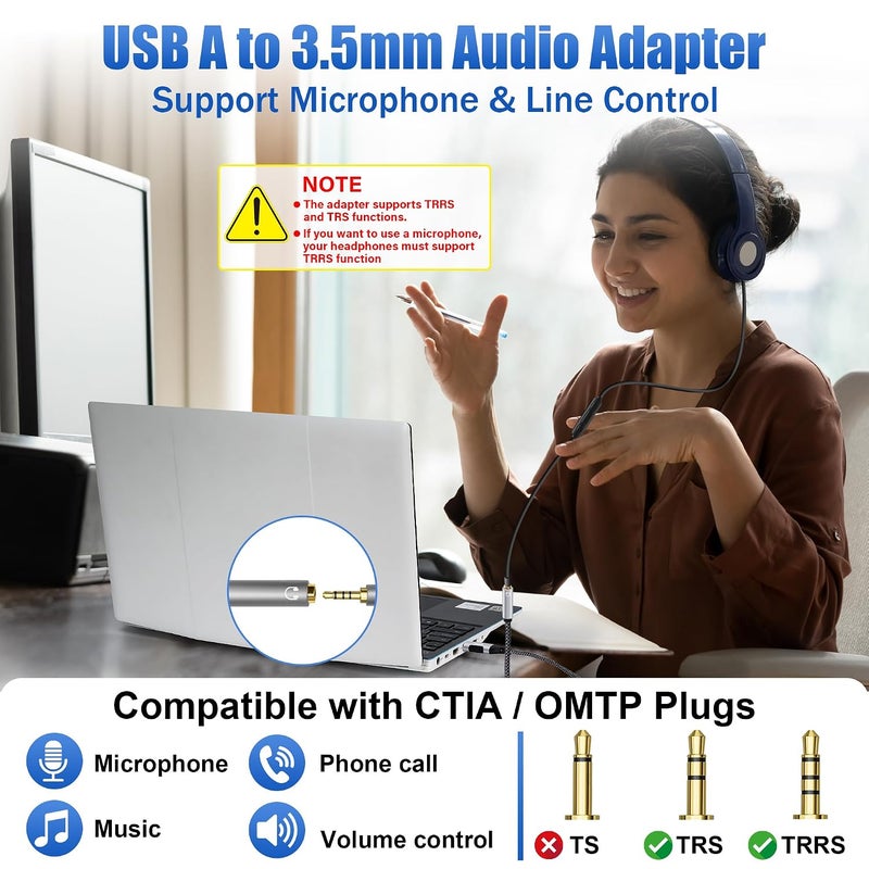 Togconn USB A to 3.5mm Female Headphone Jack Adapter - Image 5