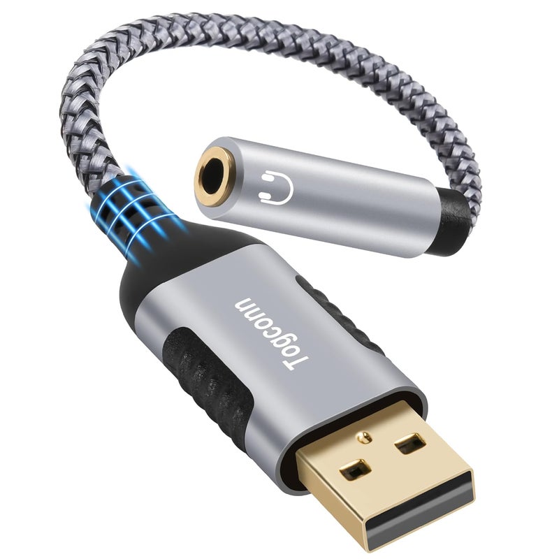 Togconn USB A to 3.5mm Female Headphone Jack Adapter - Image 1