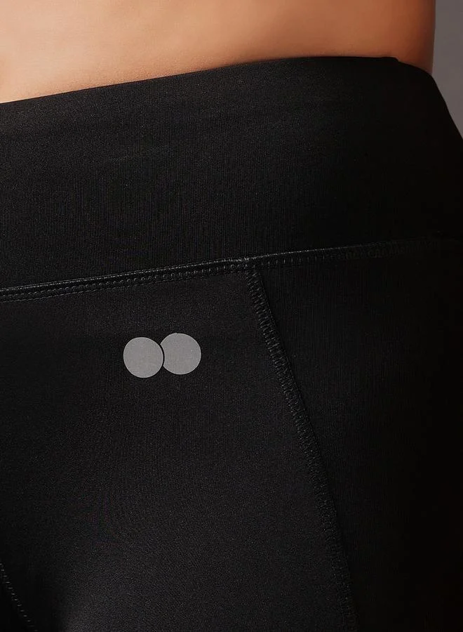 Clovia  Black Solid High-Rise Cycling Shorts for Women | Best Price UAE