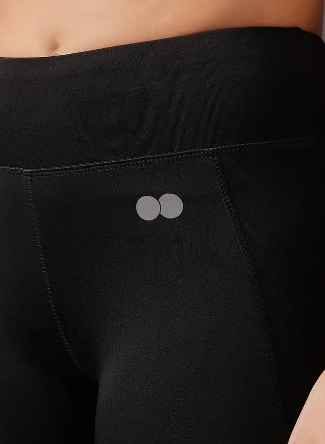 Clovia  Black Solid High-Rise Cycling Shorts for Women | Best Price UAE