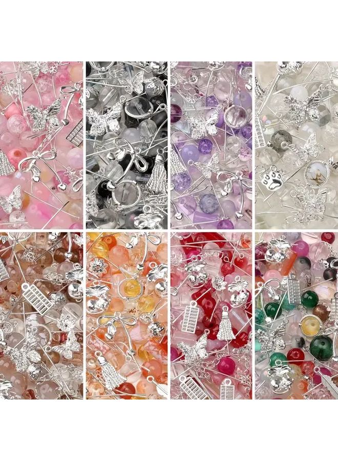 Orange Bohemian Style Beading Kit Mixed Color Metallic Glass Beads For Jewelry Making - Image 1