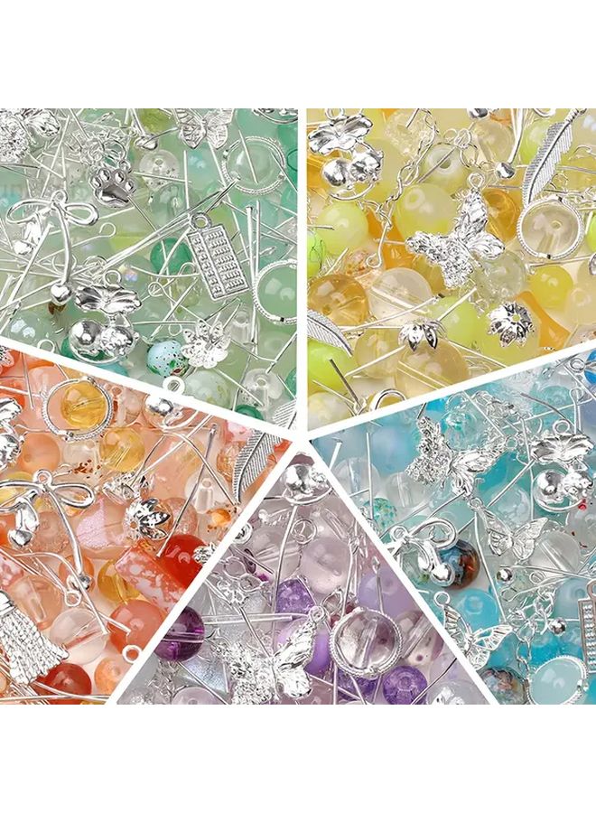 Orange Bohemian Style Beading Kit Mixed Color Metallic Glass Beads For Jewelry Making - Image 2
