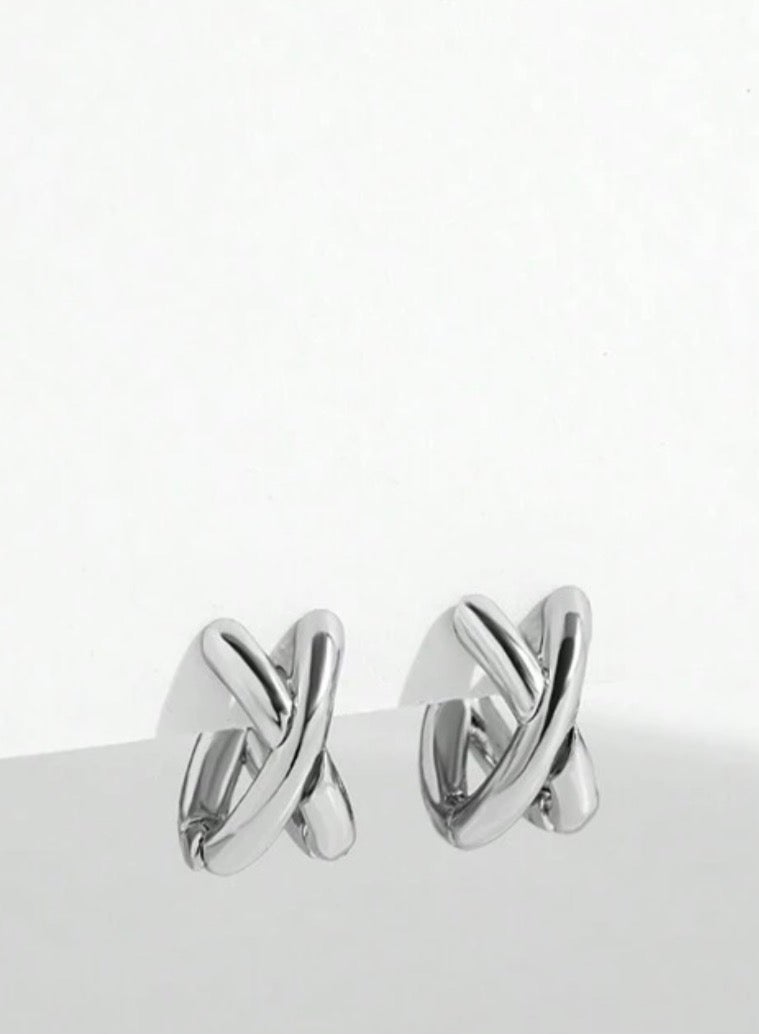 Equal Amazing Small Silver Stainless Steel Earrings For Women - Image 5
