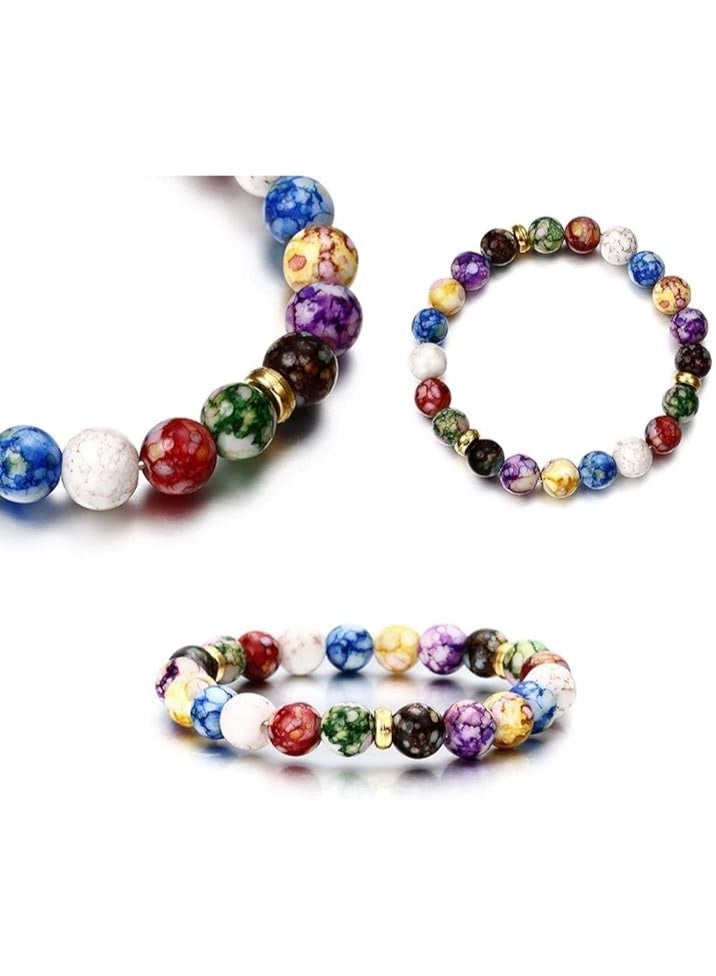 بلورات سوار اليدوية الأحجار الكريمة الطبيعية الخرز سوار مطاطا الحجر الطبيعي اليوغا الخرز سوار الإسورة الهدايا - Image 3