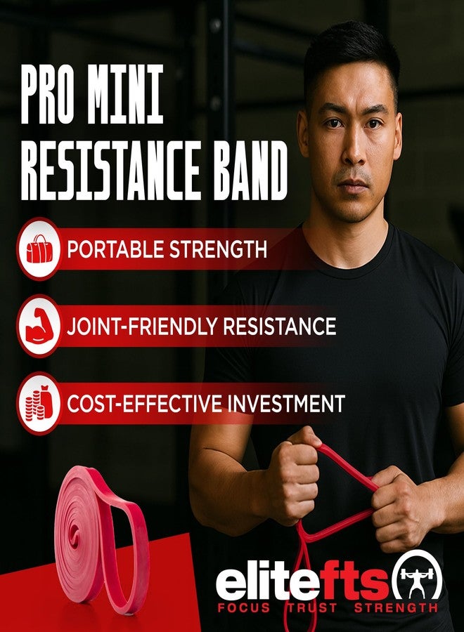 EliteFTS Pro Resistance Band - Boost Core Stability and Flexibility with This Portable, Joint-Friendly Tool - 41" Long (PRO MINI Resistance Band, Red) (Single) - Image 2