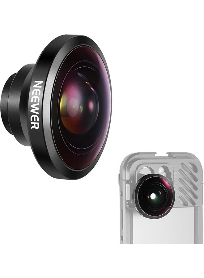 Neewer NEEWER HD 8mm fisheye mobile phone lens only suitable for 17mm threaded back plate, 220° wide angle compatible with SmallRig NEEWER iPhone Samsung mobile phone cage case, comes with 17mm lens adapter, LS-29  - Image 1