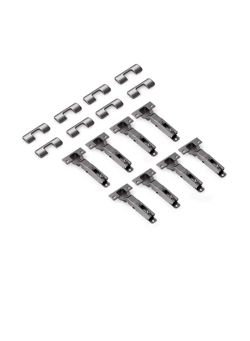 STARKE Pack of  8 Black Electroplated Soft Close Cabinet   Full Overlay Wingless Hinges. 95° Opening Angle, 16-25mm Application, Strong Hydraulic System. Screws included. (8 PCS)  - Image 1