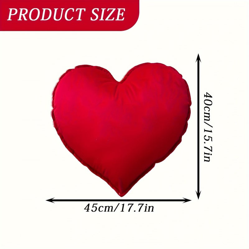 Red Heart Shaped Pillow 45x40cm Love Cushion Sofa Wedding Decor - Image 3