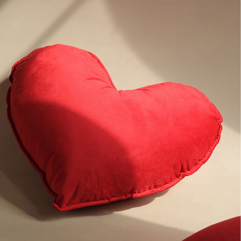 Red Heart Shaped Pillow 45x40cm Love Cushion Sofa Wedding Decor - Image 5