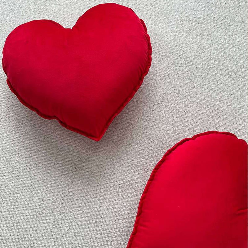 Red Heart Shaped Pillow 45x40cm Love Cushion Sofa Wedding Decor - Image 4