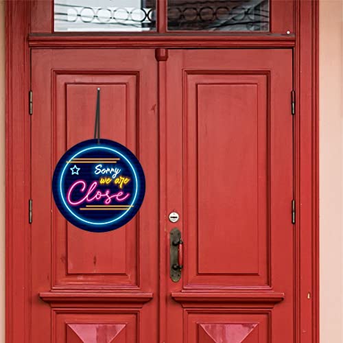 CVANU Come in We are Open & Sorry We are Close Double Sided Sign Round Shape MDF Hanging Board for Shop/Office/Restaurant/Hotel/Malls (8inch x 8inch) Multi - Image 5