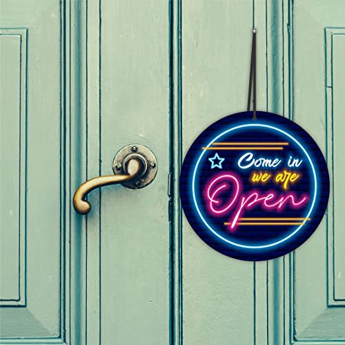 CVANU Come in We are Open & Sorry We are Close Double Sided Sign Round Shape MDF Hanging Board for Shop/Office/Restaurant/Hotel/Malls (8inch x 8inch) Multi - Image 3