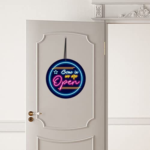 CVANU Come in We are Open & Sorry We are Close Double Sided Sign Round Shape MDF Hanging Board for Shop/Office/Restaurant/Hotel/Malls (8inch x 8inch) Multi - Image 4