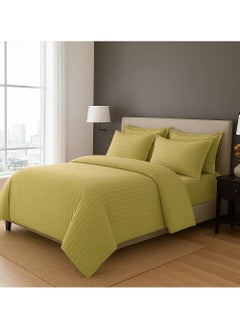 MAXQON 6-Piece Duvet Cover Set – Includes 1 Duvet Cover, 1 Fitted Sheet & 4 Pillowcases – King/Queen/Single Sizes, Color Beige  - Image 2