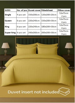 MAXQON 6-Piece Duvet Cover Set – Includes 1 Duvet Cover, 1 Fitted Sheet & 4 Pillowcases – King/Queen/Single Sizes, Color Beige  - Image 4
