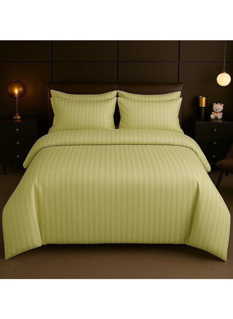 MAXQON 6-Piece Duvet Cover Set – Includes 1 Duvet Cover, 1 Fitted Sheet & 4 Pillowcases – King/Queen/Single Sizes, Color Beige  - Image 1