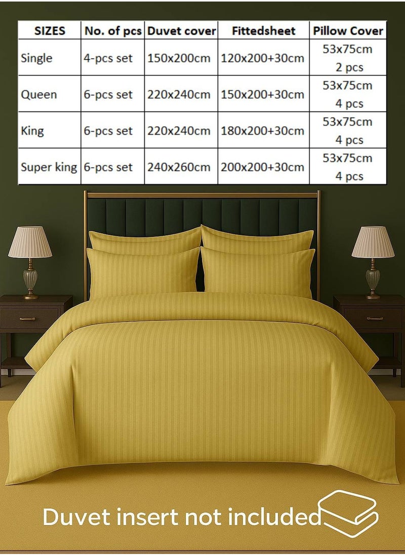 MAXQON 6-Piece Duvet Cover Set – Includes 1 Duvet Cover, 1 Fitted Sheet & 4 Pillowcases – King/Queen/Single Sizes, Color Beige  - Image 4