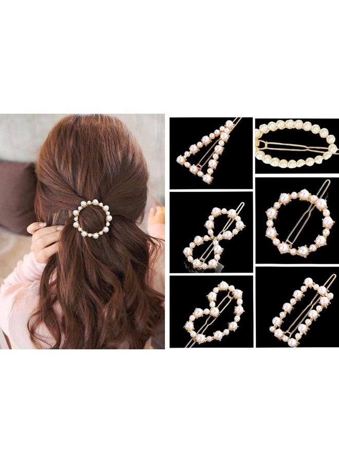 SUN Ring SUNRING Korean Fashion Style Pearl Rhinestone Metal Hair Clips Hair Pin Stylish Hair Accessories Jewellery For Women's And Girls - Image 1