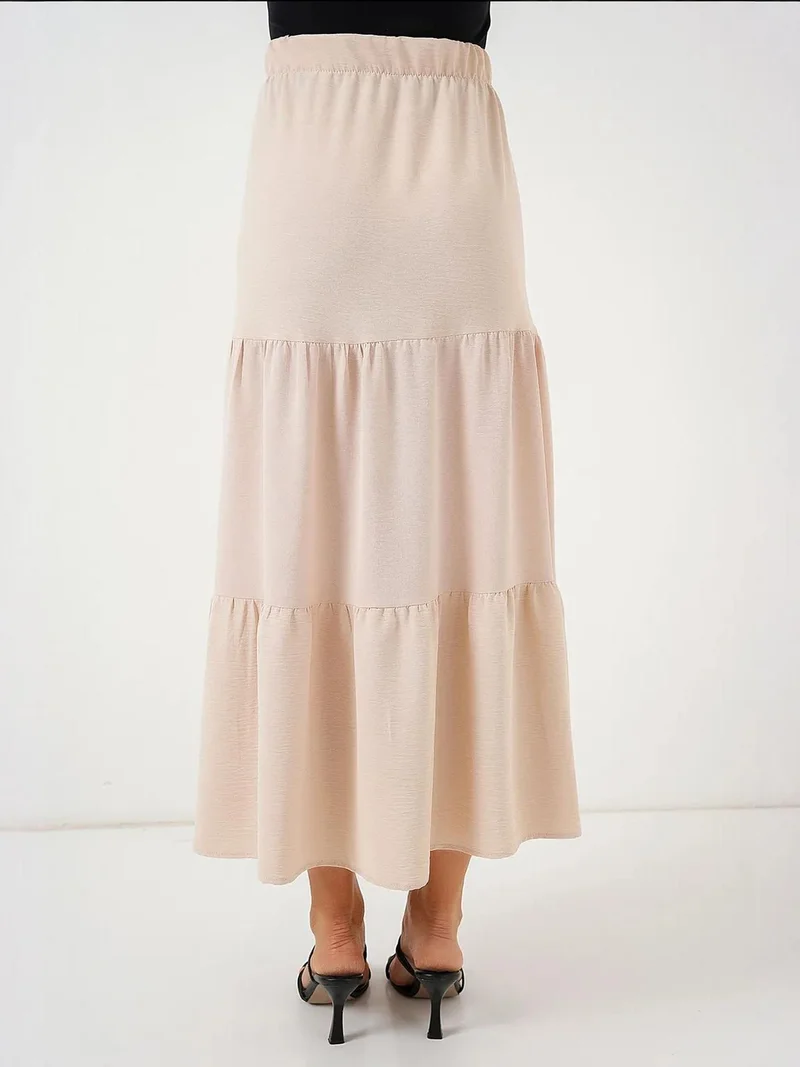 Big Dart Beige Natural BDART Textured Maxi Skirt for Women | Best Price UAE