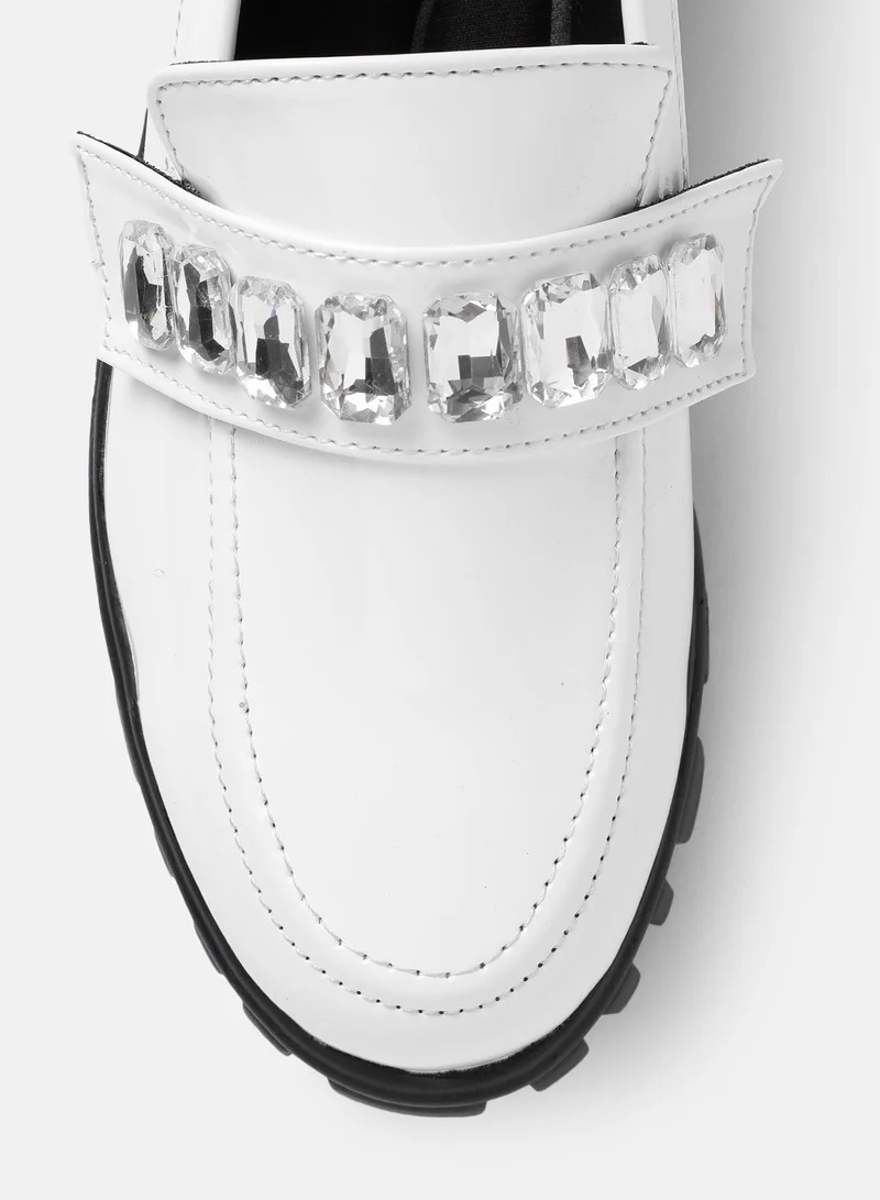 ZORIWORLD Stark White 3 in 1 Loafers Versatile Vegan Patent with Cushioned