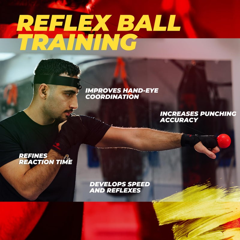 Boxerpoint Boxing Reflex Ball Trainer - Regular Multi-Color 3-Pack Adults, Adjustable Boxing Ball Headband - Eye Coordination Toys & Reflex Game - Home & Gym Equipment Training Idea - Image 4