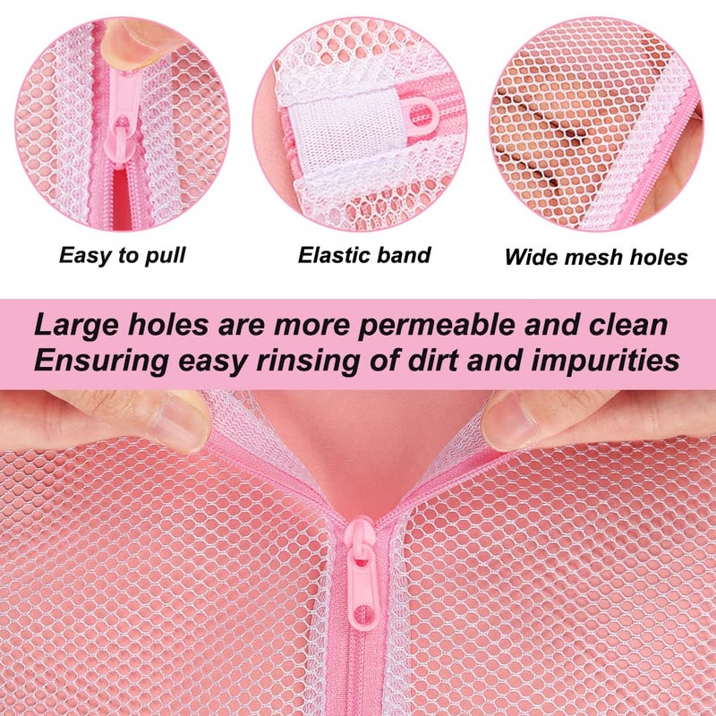 Vivifying Mesh Laundry Bags, 4pcs Durable Coarse Mesh Wash Bags with Zipper for Washing Machine, Delicates, Lingerie, Socks, Shoes and Stuffed Animals - Image 2