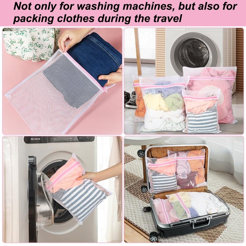 Vivifying Mesh Laundry Bags, 4pcs Durable Coarse Mesh Wash Bags with Zipper for Washing Machine, Delicates, Lingerie, Socks, Shoes and Stuffed Animals - Image 5