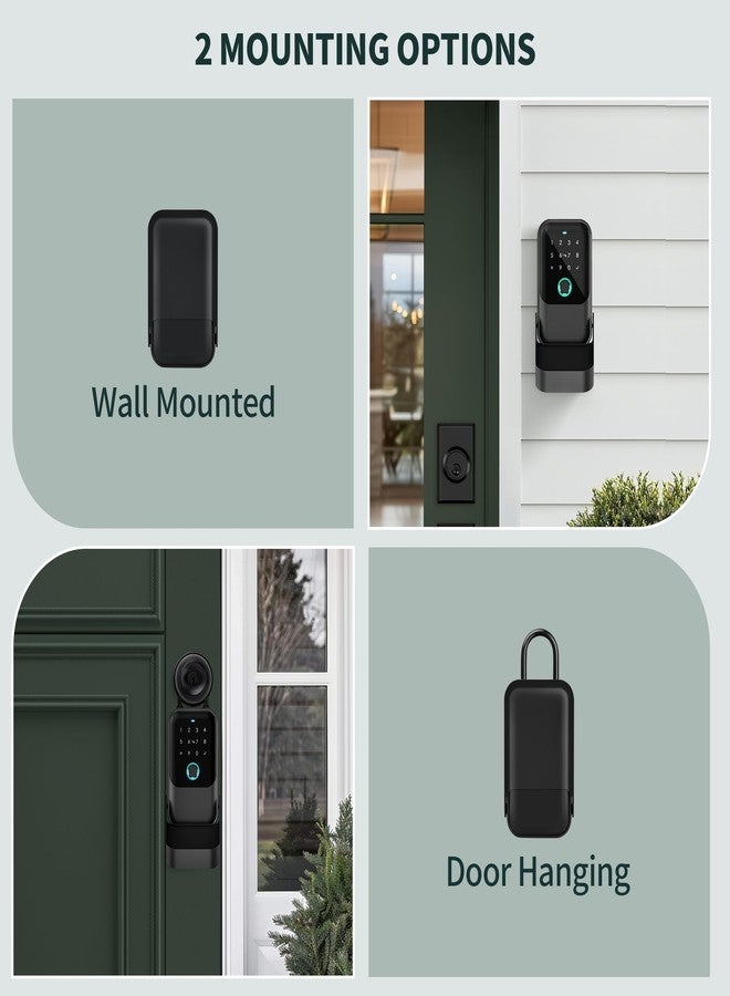 Moquin Smart Key Lock Box, TTLock APP Control, Fingerprint, Manual Keys, Access Card, EKey and Passcode Unlock, Electronic Bluetooth Wireless Lock Box for Airbnb Realtor House Office - Image 5