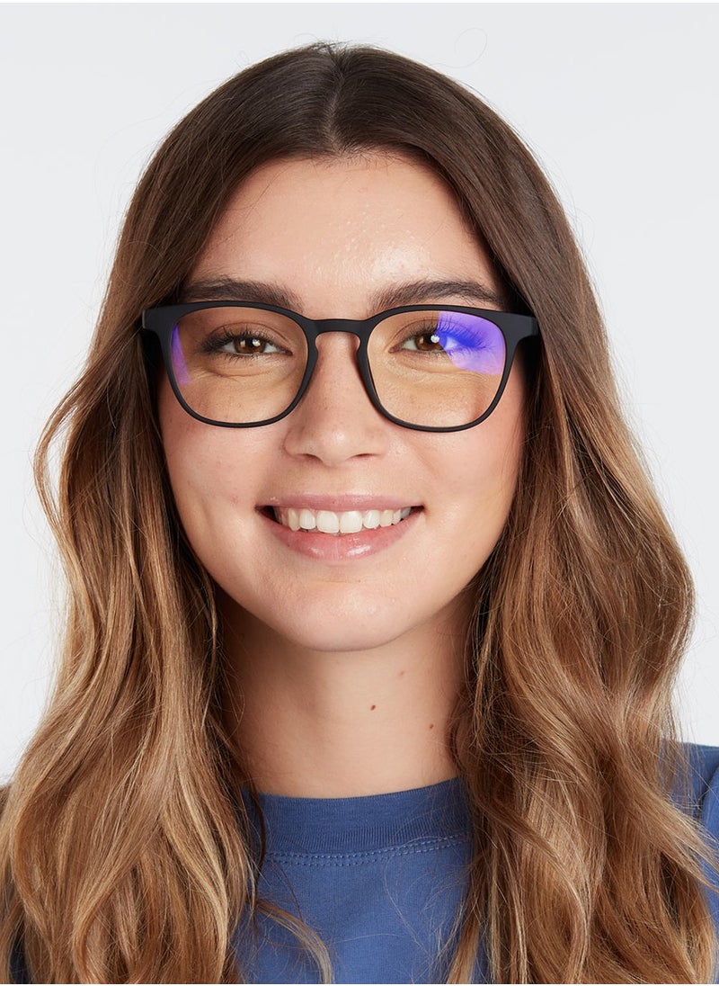 BARNER - BARNER: BLUE LIGHT Blocking Glasses for Men and Women. Computer Glasses, Screen Glasses. Gaming Glasses. Neutral Lenses. Dalston - Rectangular Frame | Color: Black Noir - Image 1