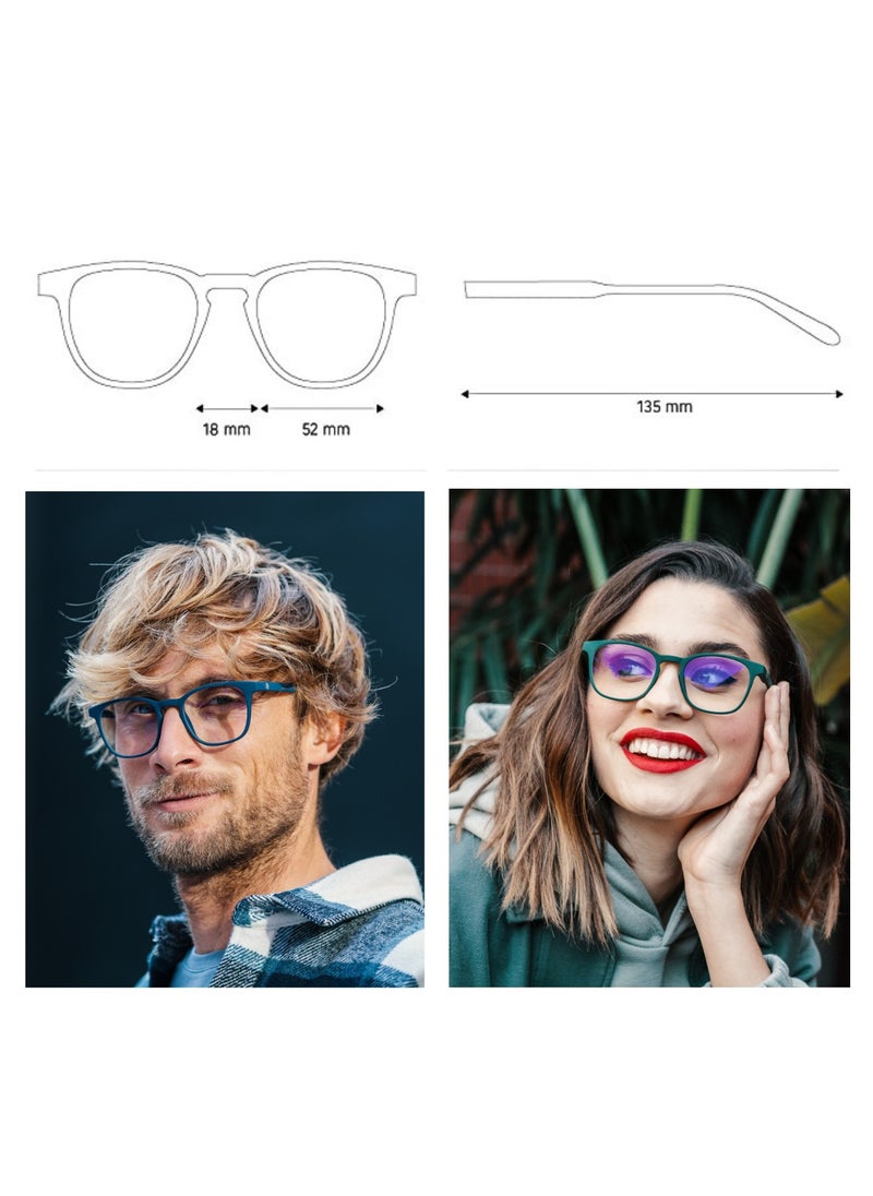 BARNER - BARNER: BLUE LIGHT Blocking Glasses for Men and Women. Computer Glasses, Screen Glasses. Gaming Glasses. Neutral Lenses. Dalston - Rectangular Frame | Color: Black Noir - Image 1