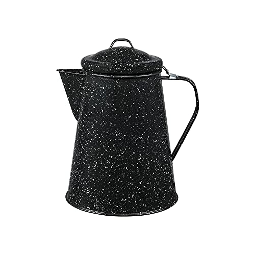 Granite Ware Coffee Boiler, 3-Quart - Stovetop or Campfire Coffee Pot, Durable Enameled Steel for Rapid Heat Absorption, Energy Efficient Design for Outdoor Adventures (Speckled Black) - Image 1