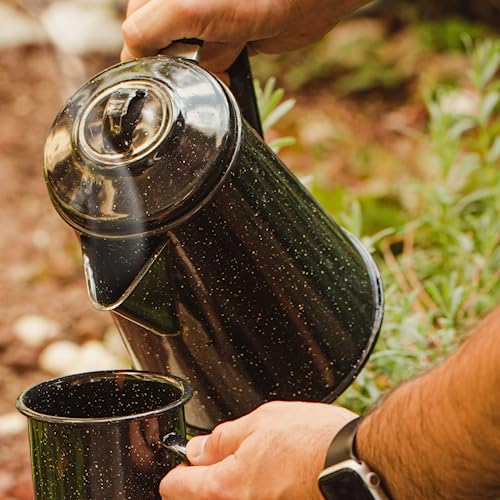 Granite Ware Coffee Boiler, 3-Quart - Stovetop or Campfire Coffee Pot, Durable Enameled Steel for Rapid Heat Absorption, Energy Efficient Design for Outdoor Adventures (Speckled Black) - Image 2