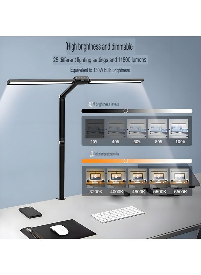 NKX Multifunctional 180 LEDs Desk Lamp With Double-Head Clip-On Folding Design Lamp  - Image 3
