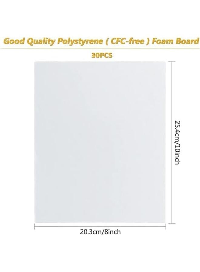 BPA 30 Pack Foam Boards 10In X8In Prefer 0.2In Thick Polystyrene Foam Sheet White Poster Boards For Crafts Projects Photo Framing Art Display - Image 2