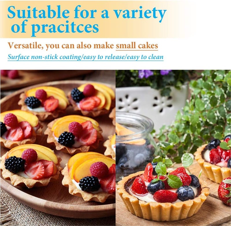Amytalk 20 Packs Cupcake Mold, 3.8inch Stainless Steel Mini Pie Tartlet Cupcake Cake Muffin Mold Tin Pan Baking Tool - Image 5