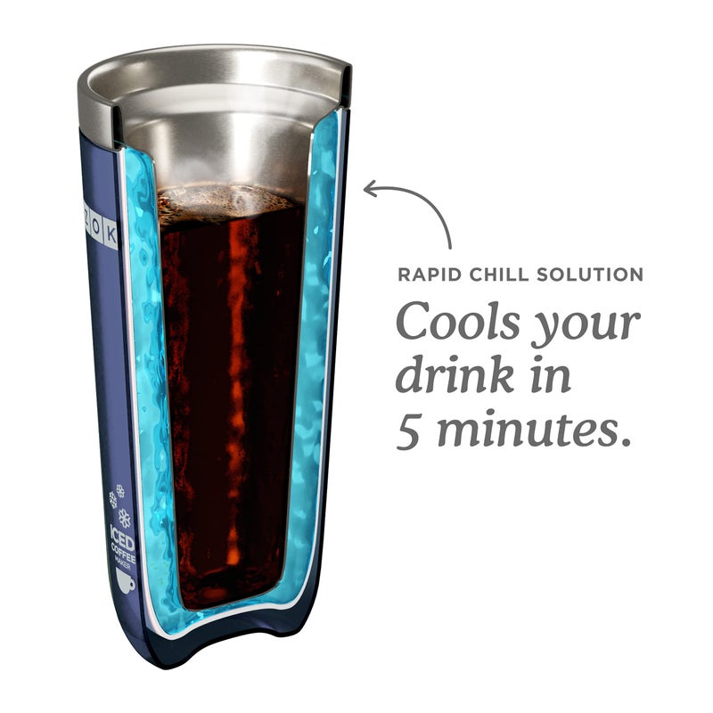 ZOKU Zoku Instant Iced Coffee Maker, Reusable Beverage Chiller Cools Hot Beverages in Minutes Without Dilution, Portable 11-ounce Tumbler With Spill-resistant Lid and Straw, Grey  - Image 2
