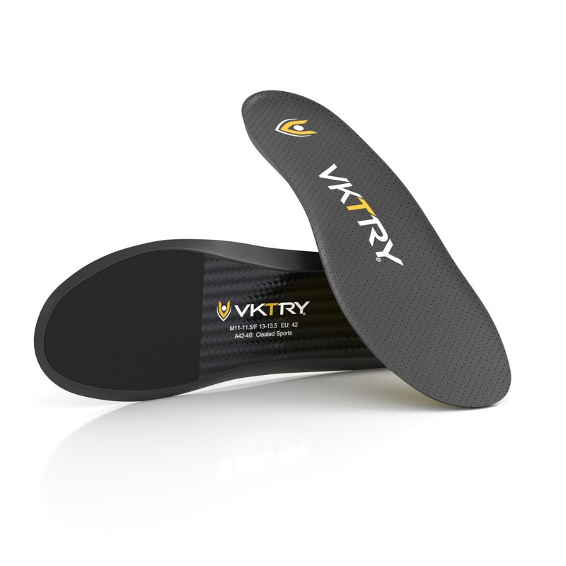 نعل VKTRY الذهبي للأداء - إدخالات مصنوعة من ألياف الكربون المخصصة للأحذية المدببة - كرة القدم، البيسبول، سوفتبول، لاكروس، جولف والمزيد - اركض أسرع، اقفز أعلى، استعد بشكل أسرع، احمِ نفسك من الإصابات
