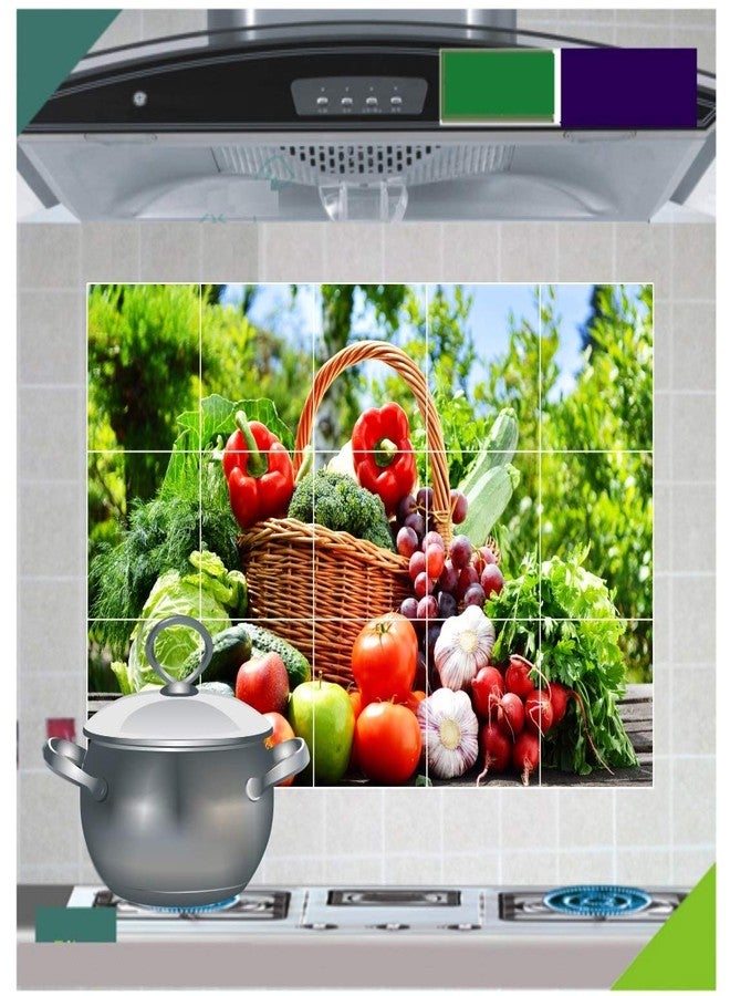 Asmi Collections Asmi Collection Vinyl Fresh Vegetables Wall Sticker, (Multicolour, 90 x 60 cm, 20 in) - Image 1