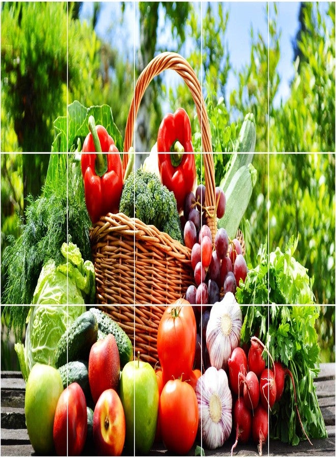 Asmi Collections Asmi Collection Vinyl Fresh Vegetables Wall Sticker, (Multicolour, 90 x 60 cm, 20 in) - Image 2