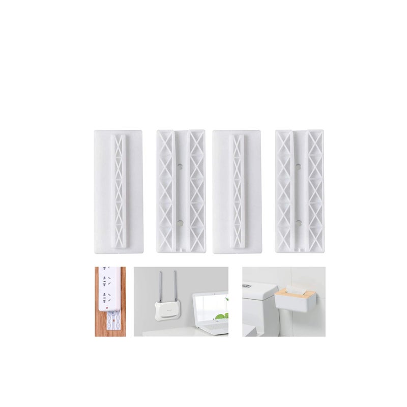 SOLARAE 2 Pack Power Strip Holder, Surge Protector Fixator, Wall Mount Cable Management System, Self Adhesive Punch Free for Remote Control Router Computer Kitchen Home and Office - Image 1