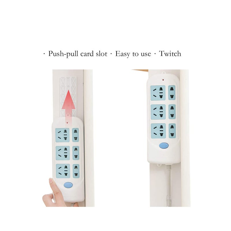 SOLARAE 2 Pack Power Strip Holder, Surge Protector Fixator, Wall Mount Cable Management System, Self Adhesive Punch Free for Remote Control Router Computer Kitchen Home and Office - Image 3