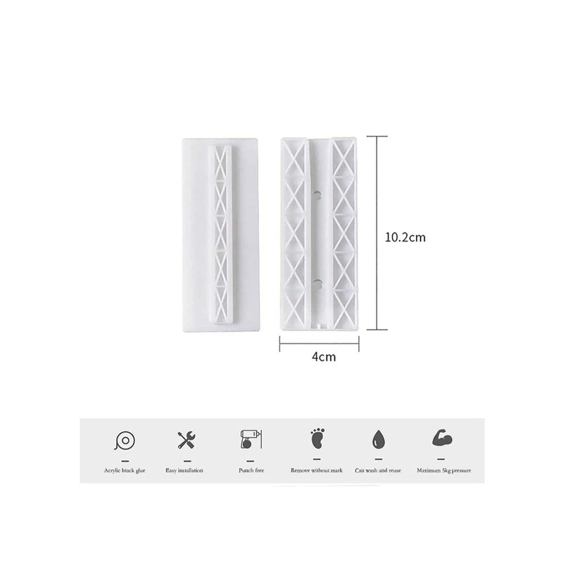 SOLARAE 2 Pack Power Strip Holder, Surge Protector Fixator, Wall Mount Cable Management System, Self Adhesive Punch Free for Remote Control Router Computer Kitchen Home and Office - Image 4