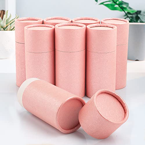 USRommaner 10Pcs 1.7 Oz/50ml Pink Kraft Paperboard Tubes,Empty Round Kraft Paper Cardboard Gift Packaging Tube Container for Essential Oil Bottle,Paper Tube,Pencil,Tea Coffee,Jewelry,Craft Project-Not Push Up - Image 2
