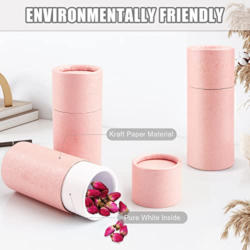 USRommaner 10Pcs 1.7 Oz/50ml Pink Kraft Paperboard Tubes,Empty Round Kraft Paper Cardboard Gift Packaging Tube Container for Essential Oil Bottle,Paper Tube,Pencil,Tea Coffee,Jewelry,Craft Project-Not Push Up - Image 5